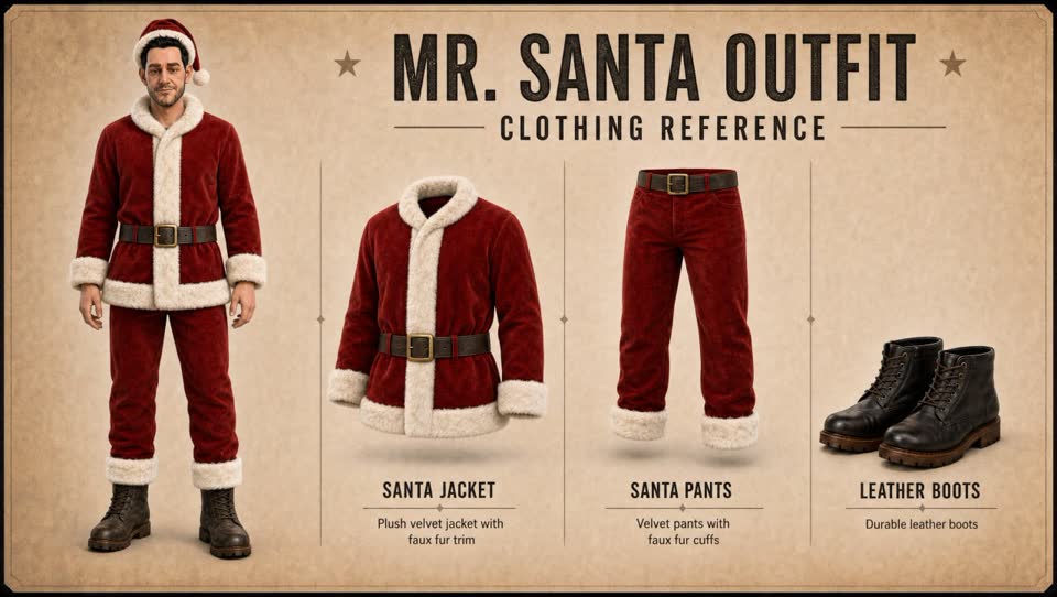 Alfonzo Mr. Santa outfit clothing set