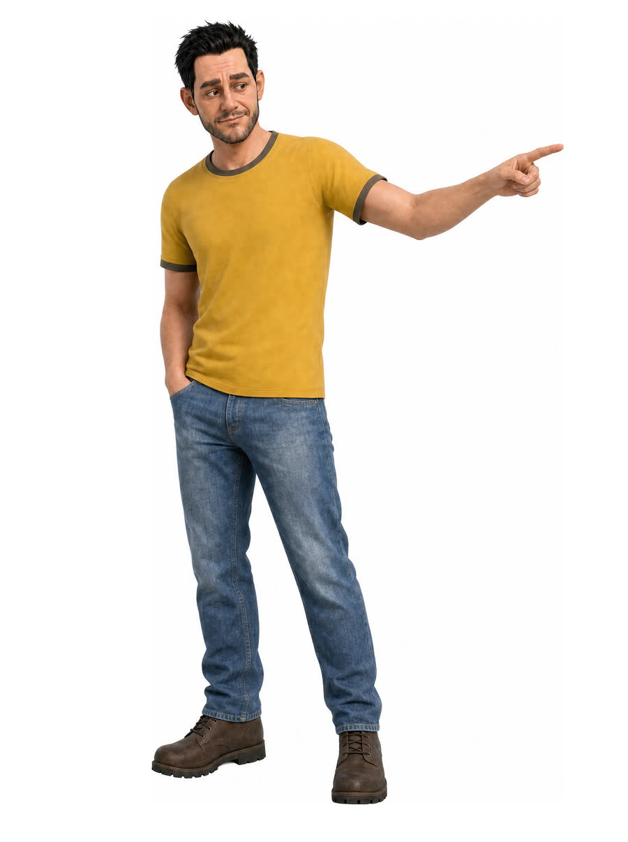 Alfonzo pointing sticker